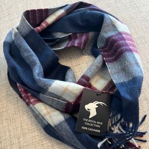100% Cashmere Scarf with Purple and Blue